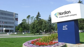 Nordion A Sotera Health company outdoor sign with office building